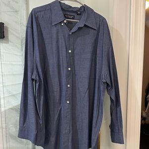 Roundtree & Yorke Navy Casual Button-Down Shirt